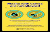 Masks with valves are not allowed - San Francisco · Hindi maaaring gamitin ang mga maskara na may valve Walang naidudulot na proteksyon sa ibang tao ang ganitong uri ng maskara.