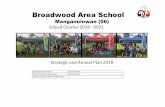 Broadwood Area School...Broadwood Area School M a n g a n u io w a e ( 0 6 ) School Charter 2018 -2021 Strategic and Annual Plan 2018 Principals’ endorsement: Danelle SmithB r o