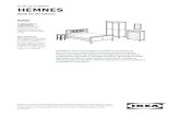 HEMNES - IKEA€¦ · TODAS LAS PARTES Y PRECIOS HEMNES estructura de cama. 90×200 cm (104×207, Al 112 cm) Negro-marrón 702.495.49 €149 Tinte blanco 302.495.46 €149 140×200