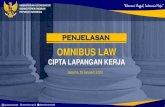 CIPTA LAPANGAN KERJA · Penjelasan: OMNIBUS LAW CIPTA LAPANGAN KERJA Jakarta, 29 Januari 2020 KEMENTERIAN KOORDINATOR BIDANG PEREKONOMIAN REPUBLIK INDONESIA 1. Latar Belakang & Pentingnya