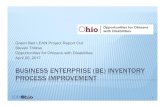 BUSINESS ENTERPRISE (BE) INVENTORY PROCESS IMPROVEMENT · BUSINESS ENTERPRISE PROGRAM Vending and Food Service facilities operated by individuals with visual impairments Randolph-Sheppard