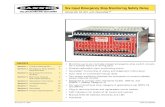 Six Input Emergency Stop Monitoring Safety Relay · The safety relay has indicators for input power, E-stop inputs, monitor inputs, reset input and output relay status (see Figure