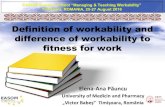 EASOM Summer School “Managing & Teaching Workability” difference of workability · PDF file 2016. 10. 12. · Definition of workability and difference of workability to fitness