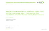 Biodiesel based on animal fats and used cooking oils–Proposal … · 2014. 2. 4. · waste vegetable and animal oil, JRC 2013 reports biodiesel from used cooking oil and biodiesel