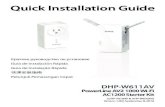 Quick Installation Guide...Quick Installation Guide DHP-W611AV PowerLine AV2 1000 Wi-Fi AC1200 Starter Kit (DHP-P610AV & DHP-W610AV) Version 1.00 | September 8, 2016 DHP-W611AV 1 ENGLISH