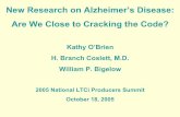 New Research on Alzheimer’s Disease: Are We Close to ...• The Search for Treatments (slides 32-33) • New NIA Study (slide 34) • Managing the Symptoms of AD (slide 35) Slide