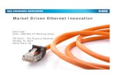 Market Driven Ethernet Innovation · 2018. 1. 17. · 100GBASE-KP4 100Gb/s Backplane IEEE P802.3bm 40 Gb/s and 100 Gb/s Operation Over Fiber Optic Cables 40GBASE-ER4 40Gb/s 40km Single-mode
