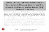 Safety, Eﬃcacy, and Determinaon of the Recommended Phase 2 … · 2019. 5. 8. · Safety, Eﬃcacy, and Determinaon of the Recommended Phase 2 Dose for the Oral Selec2ve Inhibitor