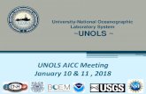 UNOLS AICC Meeting January 10 & 11 , 2018 · UNOLS Office Recompetition Timeline 2018 March 16 Proposals* due (to UNOLS Chair or UNOLS Office) April 1 –July 1 Evaluation of Proposals;