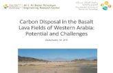 Carbon Disposal in the Basalt Lava Fields of Western ... · •A large composite lava field extending from Saudi Arabia NW to Syria. •Four separate build-ups of lava along NW trending,