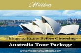 Things to Know Before Choosing Australia Tour Package