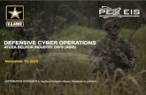 DEFENSIVE CYBER OPERATIONS...defensive cyber capability prototype development. Using the Cyber Operations Broad Responsive Agreement (COBRA) Other Transaction Agreement (OTA), it develops