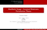 Manifestly Gauge -- Invariant Relativistic Perturbation Theoryrelativity.phys.lsu.edu/ilqgs/giesel032508.pdfObservables in General Relativity Application to Cosmology Quantisation