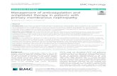 Management of anticoagulation and antiplatelet therapy in … · 2019. 12. 2. · tic anticoagulation therapy in primary MN. The 2012 KDIGO suggests that prophylactic oral warfarin