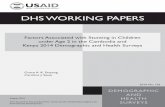 DHS WORKING PAPERSAbstract Background: This study examined the relationships between child, maternal, household, and gender inequality characteristics and child stunting in Kenya and