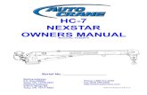 HC-7 NEXSTAR OWNERS MANUALWeight: 1,705 lbs (773 kg) CAPACITY 38,000 ft-lbs (5.20 ton-m) [ft-lbs = horizontal distance from centerline of rotation to free hanging weight (feet) x amount