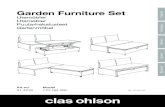 Garden Furniture Set - Clas Ohlson · 2018. 1. 30. · Gartenmöbel Art.no Model 31-4219 710.194.000Ver. 20180130. 2. 3 English 1 2 B A F G F G Garden Furniture Set Art.no31-4219