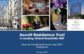 Ascott Residence Trust · Business Traveller Asia-Pacific Awards 2018 ... Striking a balance between cost of hedging and uncertainty in currency fluctuations Foreign Currency Risk