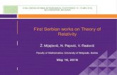 First Serbian works on Theory of Relativity · Sima Markovi´c Milutin Milankovi´c Sima Markovic´ Theory of relativity 1924 - Teorija relativiteta - popularno naucna skicaˇ (Theory