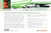 Industrial Data Communication by LAPP.€¦ · PROFIBUS DP ─ CAN Open AS-I ─ ─ ─ ETHERLINE® Cat.7 FLEX ETHERLINE® TORSION Cat.7 ETHERLINE® PN Cat.7 Y ETHERLINE® FD P FC