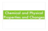 Chemical and Physical Properties and Changes · 2018. 10. 13. · Chemical properties of matter describes its "potential" to undergo some chemical change or reaction by virtue of