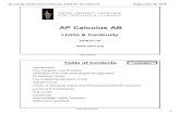 AP Calculus AB - Mr. Velazquez's Class Website€¦ · AP Calculus AB Limits & Continuity 20160710 Table of Contents Table of Contents The Tangent Line Problem The Indeterminate form