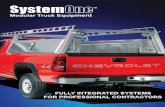 System - ladder racks · 2018. 2. 2. · strobe mounting bolts. Available with or without strobe. Aluminum. System ™ Modular Truck Equipment Mid Crossmember For step ladders and