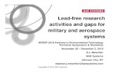 Lead-free research activities and gaps for military and aerospace … · 2012. 2. 28. · Lead-Free Electronics Technical Session No. 1B C-12 LEAD-FREE RESEARCH ACTIVITIES AND GAPS