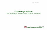 GanfengLithium - International Lithium Corp. · Produce Lithium metal battery and high purity grades through unique distillation process Lithium foil production in the inert atmosphere