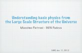 Understanding basic physics from the Large Scale Structure of the Universe · 2012. 12. 13. · Understanding basic physics from ... INFN Padova LNGS, dec. 11, 2012. Understanding