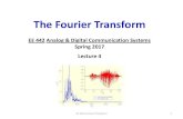 The Fourier TransformEE 442 Fourier Transform 12 Definition of Fourier Transform f S f ³ g t dt()e j ft2 G f df()e j ft2S f f ³ gt() Gf() Time-frequency duality: ( ) ( ) ( ) ( )g