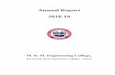 Annual Report 2018-19 - Jai Narain Vyas University · 2020. 6. 30. · undergraduate B.E. programs in Electronics and Electrical Engineering, and Electronics and Computer Engineering.