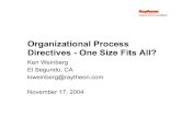 Organizational Process Directives - One Size Fits All? · 2017. 5. 30. · Organizational Process Directives - One Size Fits All? Ken Weinberg El Segundo, CA kiweinberg@raytheon.com