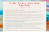 Update Oak Trace Weekly · 2020. 8. 21. · Oak Trace Weekly Update A u g u st 21, 2020 A N o t e f r o m M r s. Lync h We ' ve had a gre at ful l we e k o f l e arni ng at Oak Trac