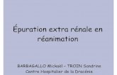 Épuration extra rénale en réanimation...Au sein de notre service: - utilisée lorsque l'utilisation du Citrate Calcium n'est pas possible.-anticoagulation SYSTEMIQUE (patient +