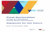 Final declaration · 2020. 12. 10. · final Declaration also seeks to strengthen the political commitment, at all levels, for the maintenance, development and innovation of youth