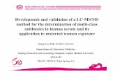 Development and validation of a LC-MS/MS method for the determination … · 2019. 3. 29. · Development and validation of a LC-MS/MS method for the determination of multi-class