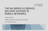 THE MX-SERIES AS SERVICE DELIVERY GATEWAY IN MOBILE NETWORKS · 2012. 10. 5. · Load-Balancing across Service Cards 1 + 1 Warm Standby 1 + N Warm Standby Active/Active Stateless