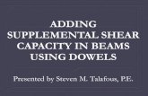 ADDING SUPPLEMENTAL SHEAR CAPACITY IN BEAMS USING … · 2018. 4. 4. · the stirrup. • ACI 318-08, 12.13.4: Longitudinal bars bent to act as shear reinforcement…if extended into