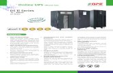 Online UPS 1Phase Out Series 10-40KVA Catalogue...10 ~ 40KVA 3:1 Phase = High reliability design Double conversion Online design, which makes the output a pure sine wave source with