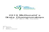 2019 McDonald’s State Championships...2019/04/06  · Girls U15 300m Hurdles Case, Amelita Caloundra 45.47 Girls U16 300m Hurdles Surch, Emelia Ashmore 45.75 Boys U16 300m Hurdles