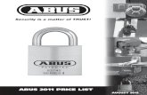 ABUS 2011 PRICE LIST - absupply.netABUS 2011 PRICE LIST AUGUST 2011 Security is a matter of TRUST! 2 For easy ordering, call 800–352–2287 or fax 623–516–9934 98% of orders