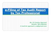 e-Filing of Tax Audit Report by Tax Professional...by Assessee Without registration of Tax professional, Assessee cannot add CA in her/his profile. CA will be added Form-wise for each