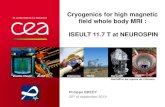 Cryogenics for high magnetic field whole body MRI : ISEULT 11.7 T at NEUROSPIN · 2019. 10. 1. · INITIAL PARAMETERS OF THE SC MAGNET IRFU/DACM Iseult cryogenics - Easitrain 30 sept