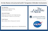 Si-Ge Nano-structured with Tungsten Silicide Inclusions · 2019. 8. 31. · Si-Ge with Tungsten Silicide Inclusions 1 of 9 Objectives Test Matrix •Investigate composite strategies