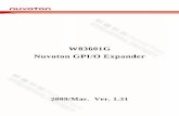 W83601G Nuvoton GPI/O Expander · 2014. 3. 26. · W83601G 1. GENERAL DESCRIPTION The W83601G are general purpose input/output ICs with SMBus. TM ( I. 2. C ). The W83601G provides