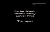 Cadet Music Proficiency Level Two Trumpetq = 72 & ## D Major Trumpet Level Two & # G Major & C Major &b F Major &bb Bb Major & ## B Harmonic Minor & # E Harmonic Minor & A Harmonic