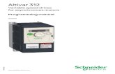 ATV312 programming manual EN BBV46385 03 · 2019. 6. 28. · BBV46385 07/2014 7 Documentation structure The following Altivar 312 technical documents are available on the Schneider