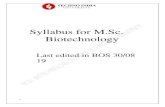 Syllabus for M.Sc. Biotechnology - Techno India University · Detailed M.Sc. Syllabus Biotechnology 1st Year 2nd Semester M.Sc. Syllabus Biotechnology 1 st Year 2 nd Semester Course
