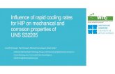 Influence of rapid cooling rates for HIP on mechanical and corrosion properties of … · 2019. 4. 29. · Influence of rapid cooling rates for HIP on mechanical and corrosion properties